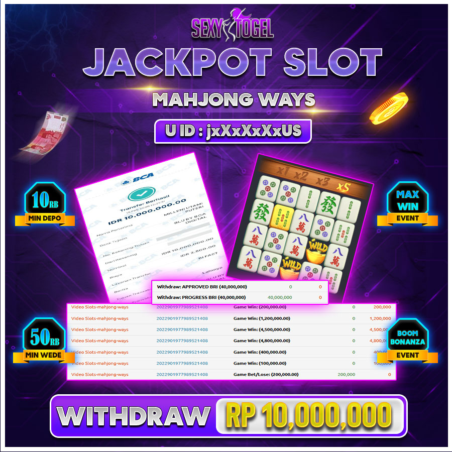 SEXYTOGEL JACKPOT SLOT MAHJONG WAYS Rp.10.000.000.,-LUNASs 